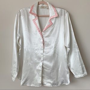 Victoria's Secret Satin Button Front PJ Shirt Sz S